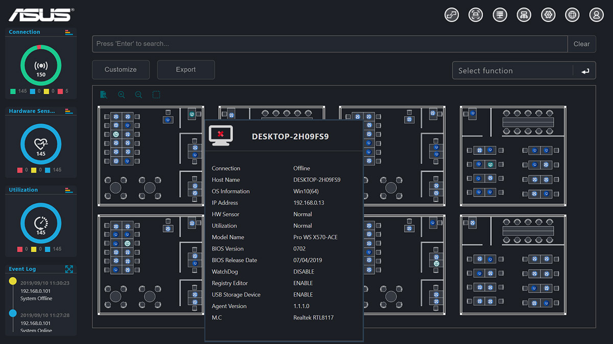 1 ASUS Control Center Express Floor plan UI